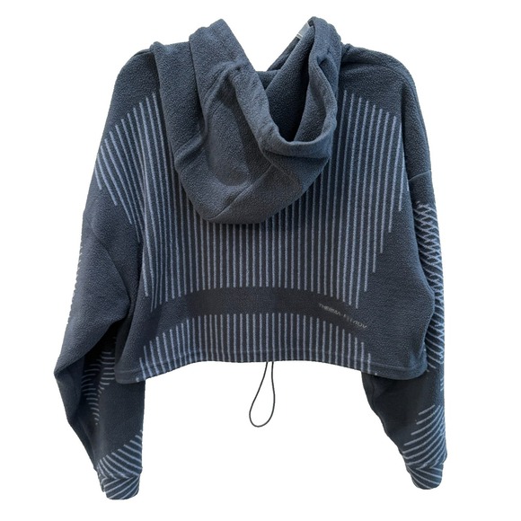 Women's Size Small Nike Pro Therma Fit ADV Fleece Crop Stretch Hoodie Blue - Picture 3 of 8